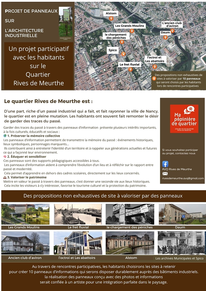 Image média: Un projet participatif avec les habitants sur Rives de Meurthe pour la création de 10 panneaux sur l'architecture industrielle